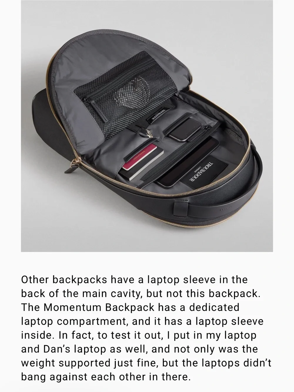 Sophisticated Black Women's Backpack with Gold Hardware